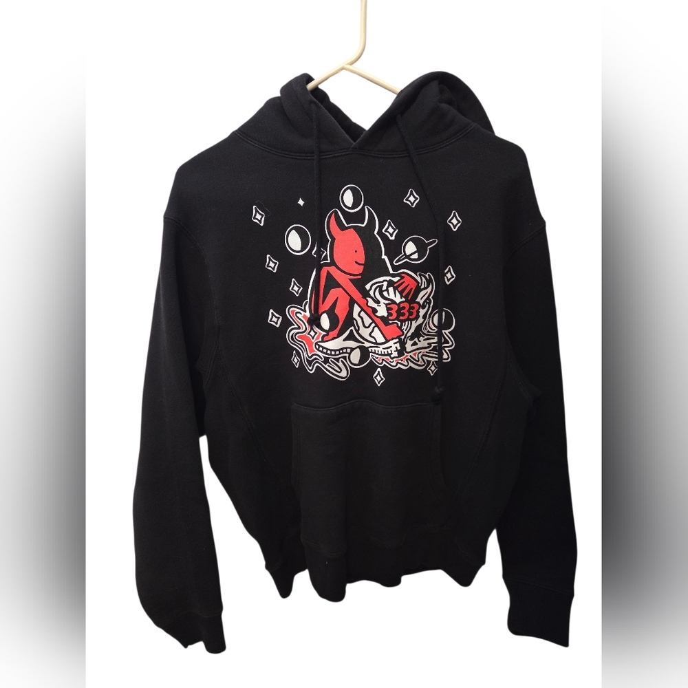 2020 Half Evil Demon Dreams Black Hoodie Sweatshirt Size M